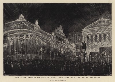 Le illuminazioni nella notte del Giubileo, la Banca e la Borsa Reale da Henry William Brewer